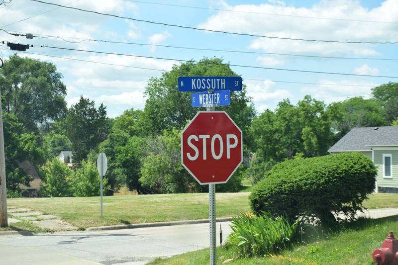 A new stop sign at E. Webster and N. Kossuth Streets, making the intersection a four-way stop.