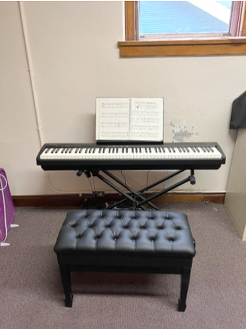 The Osceola Public Library's digital piano offered for use.