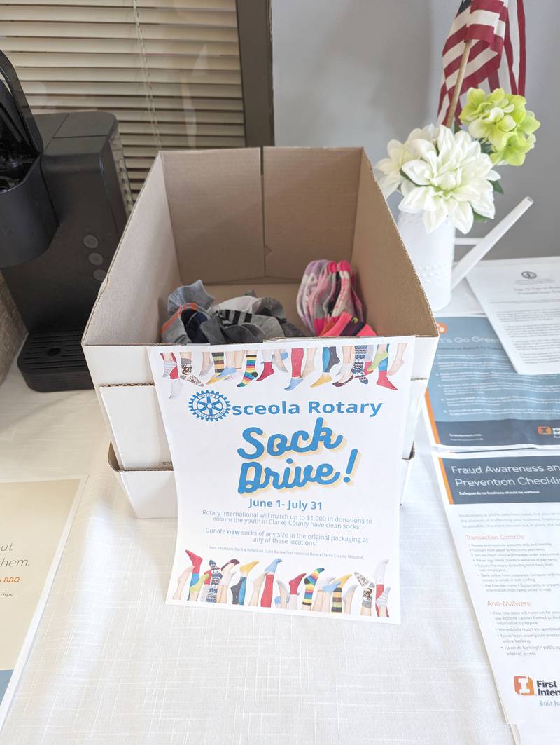 Osceola Rotary Club is hosting a Sock Drive now through the end of July to benefit local children.